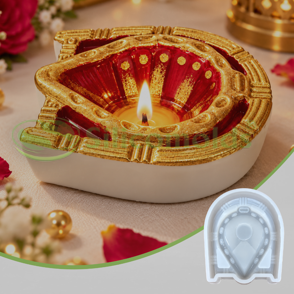 SILICOMOLDS – Traditional Decorative Diya Design Mould-URP437RM